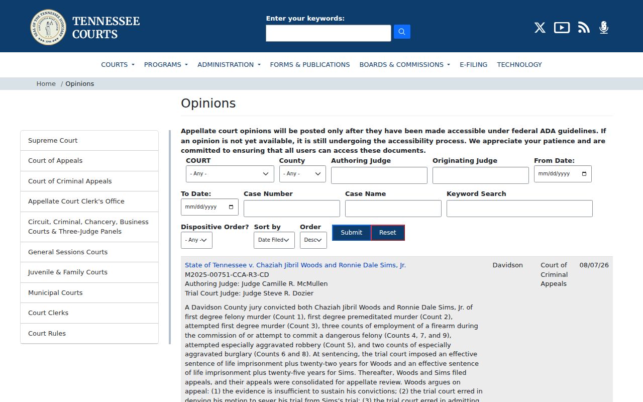 Stewart County criminal court case appellate opinions search