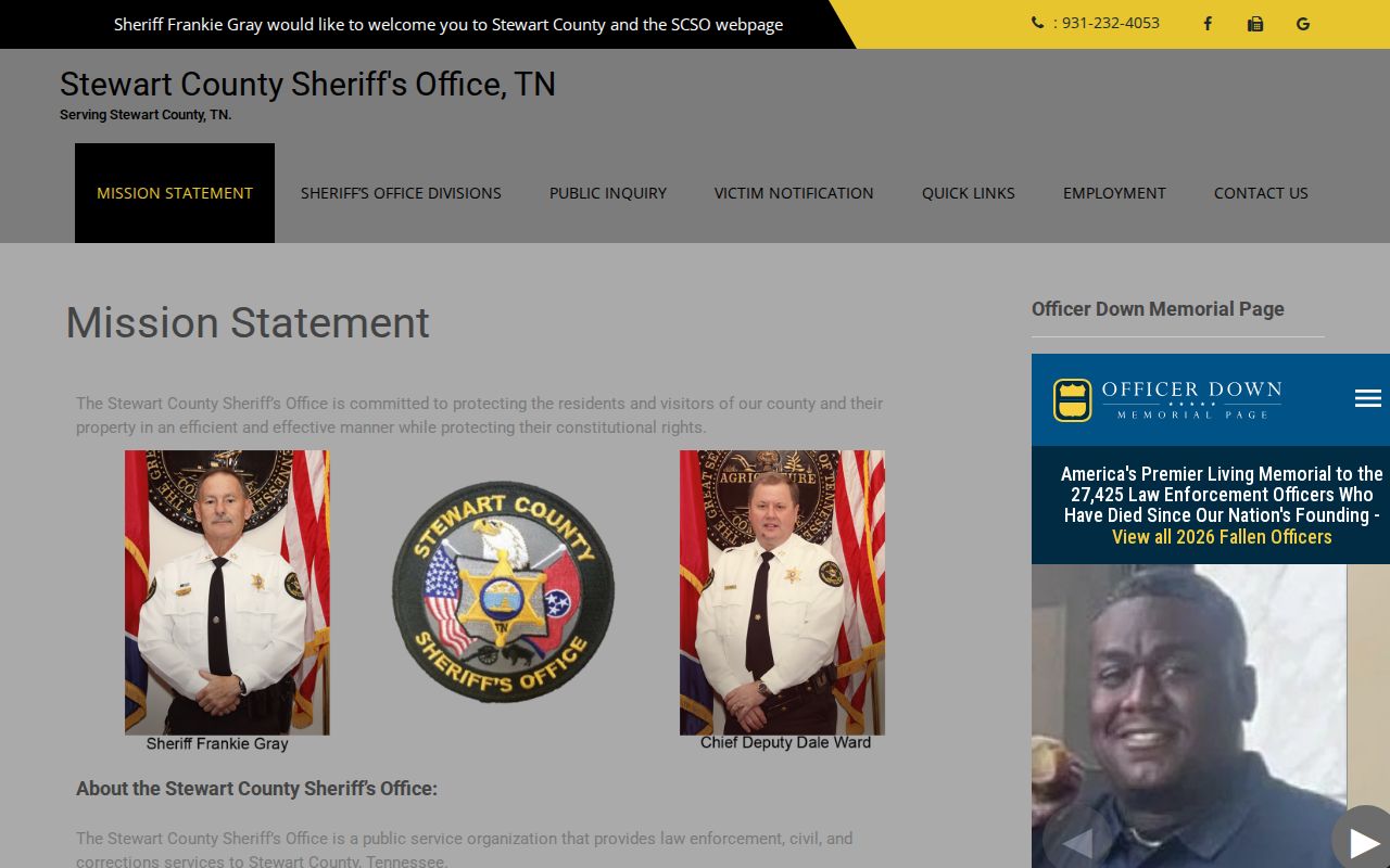 Stewart County criminal history sheriff public inquiry