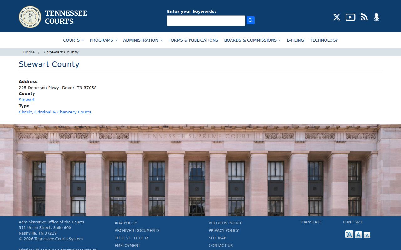 Stewart County criminal court records courthouse